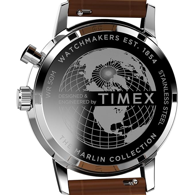 TIMEX Marlin Analog Green Round Dial & Brown Leather Strap Band Water Resistant Men's Wrist Watch - TWEG26800