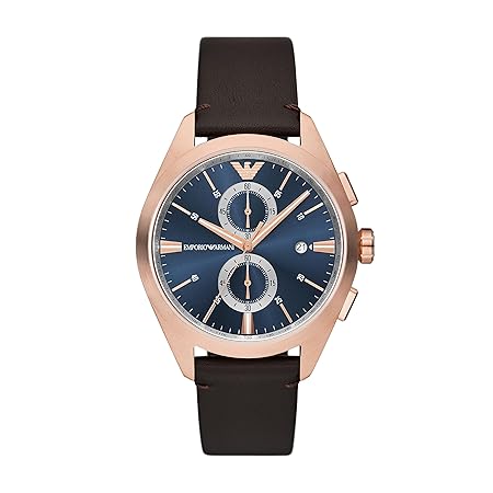 Emporio Armani Leather Analog Blue Dial Men Watch- AR11554I