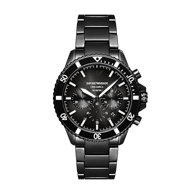 Emporio Armani Analog Gray Dial Men's Ceramic Watch-AR70010