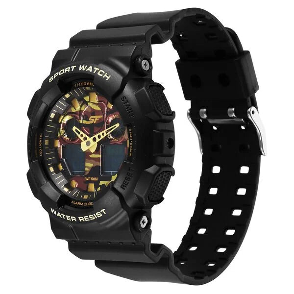 SF Vigour Quartz Digital Analog Digital Multicolor Dial With Black Color Plastic Strap Watch For Unisex NU87058PP05