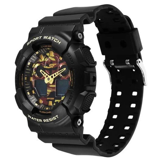 SF Vigour Quartz Digital Analog Digital Multicolor Dial With Black Color Plastic Strap Watch For Unisex NU87058PP05