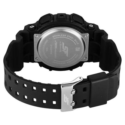 SF Vigour Quartz Digital Analog Digital Multicolor Dial With Black Color Plastic Strap Watch For Unisex NU87058PP05