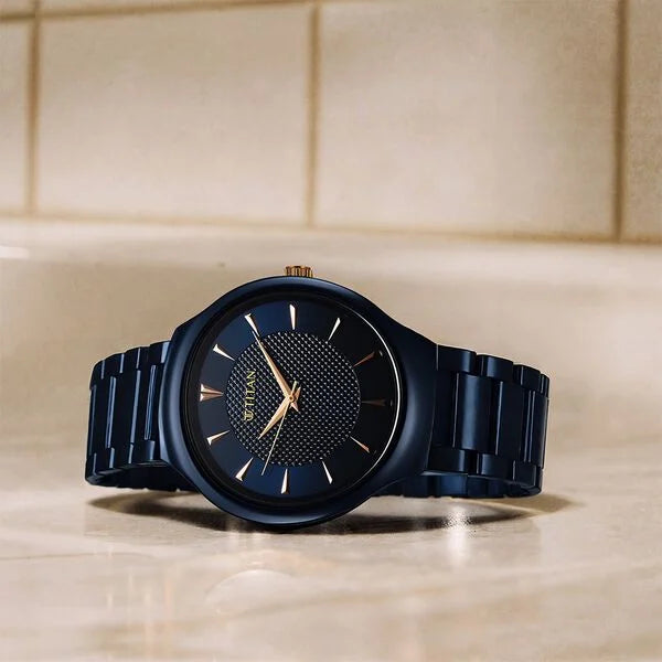 Titan Regalia Ceramics Quartz Analog Blue Dial Blue Color Ceramic Strap Watch For Men 90014kc04