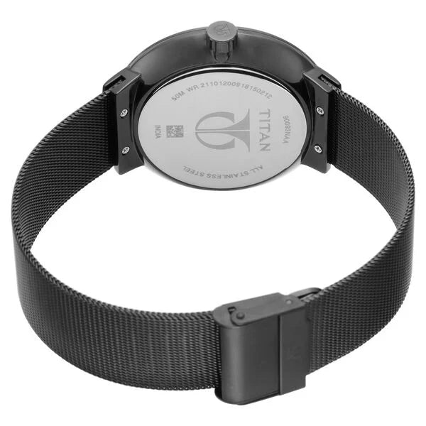 Titan Workwear Black Dial Quartz Multifunction Stainless Steel Strap watch for Men nn90093nm01