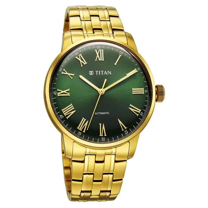 Titan Aurelian Concealed Automatic Analog Stainless Steel Strap Watch for Men 90110ym02