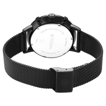 Titan Light Leathers Black Dial Quartz Multifunction Stainless Steel Strap Watch for Men nr90135nm01