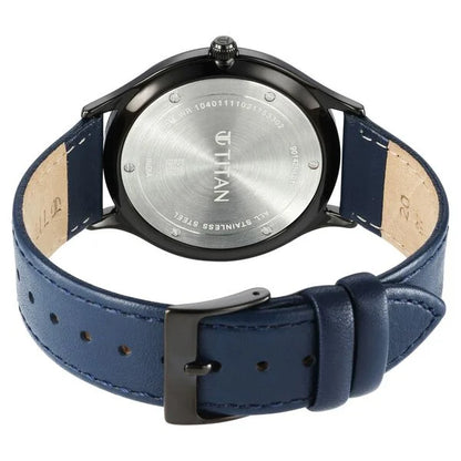 Titan Classique Slimline Blue Dial Analog with Date Leather Strap watch for Men nt90142nl01