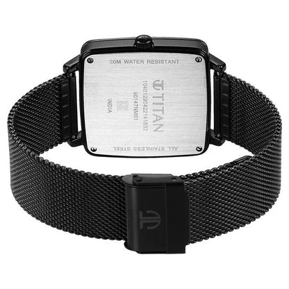 Titan Avant Garde Black Dial Quartz Multifunction Stainless Steel Strap watch for Men nu90147nm01