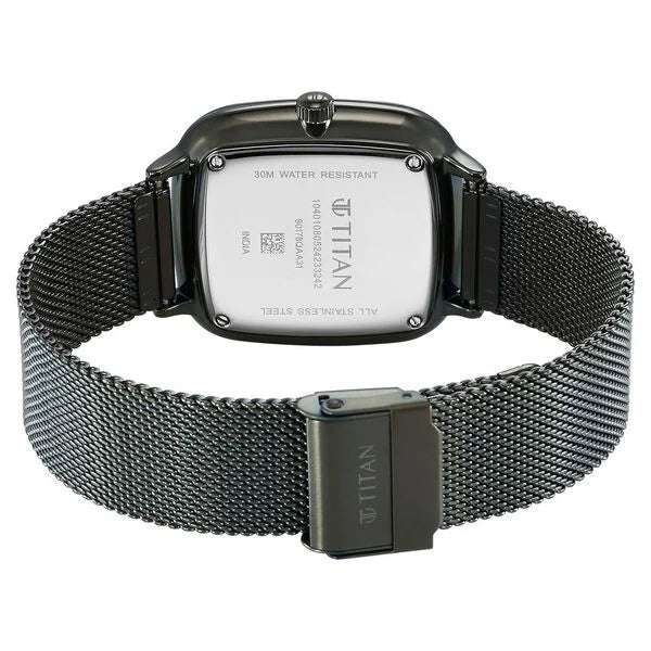 Titan Avant Garde Quartz Multifunction Brown Dial With Green Color Stainless Steel Strap Watch For Men nu90178qm02