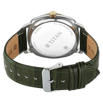 Titan Classique Suave Analog with Green Dial Green Leather Strap Watch for Men 90189bl01