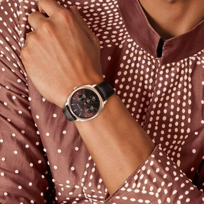 Titan Classique Suave Quartz Brown Dial Brown Leather Strap Watch for Men nu90189wl01