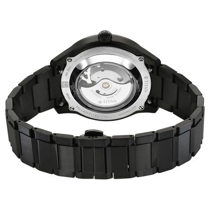 Titan Astral Concealed Automatic Analog with Black Dial Black Stainless Steel Strap Watch for Men - 90209NM01