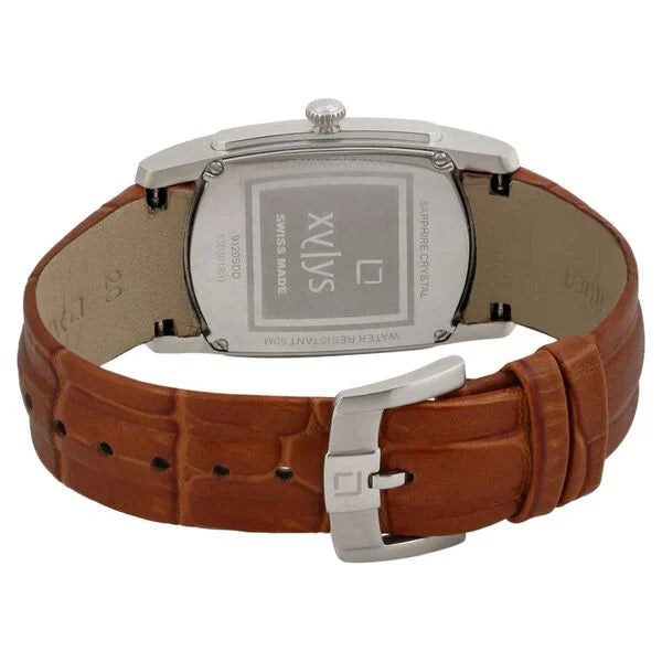 Xylys Swiss Analog with Date Brown Leather Strap and Silver Dial Watch For Men NF9120SL01