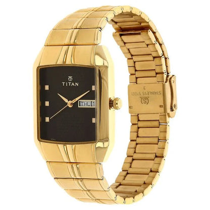 Titan Quartz Analog with Day and Date Silver Dial Stainless Steel Strap Watch for Men nh9264ym04