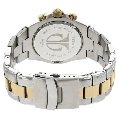 Titan Chronograph White Dial Stainless Steel Strap watch for Men nu9308bm01