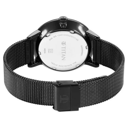 Titan Modern Classics Black Dial Quartz Multifunction Stainless Steel Strap watch for Men nt94006nm01