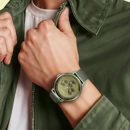 Titan Modern Classics Green Dial Quartz Multifunction Stainless Steel Strap Watch for Men nt94006qm03