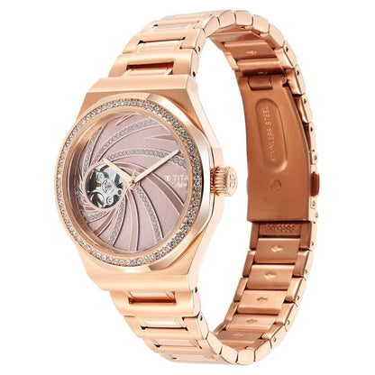 Titan Unending Beauty Automatic Brown Dial Analog Stainless Steel Strap watch for Women nt95177wm0