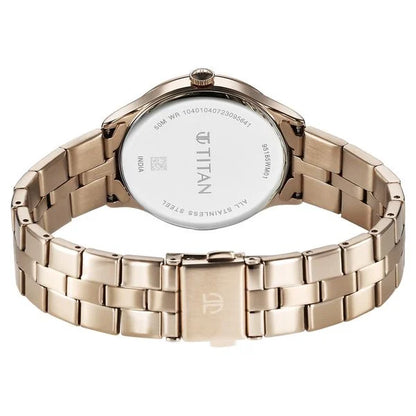 Titan Workwear Quartz Analog White Dial Stainless Steel Strap Watch for Women ns95185wm01