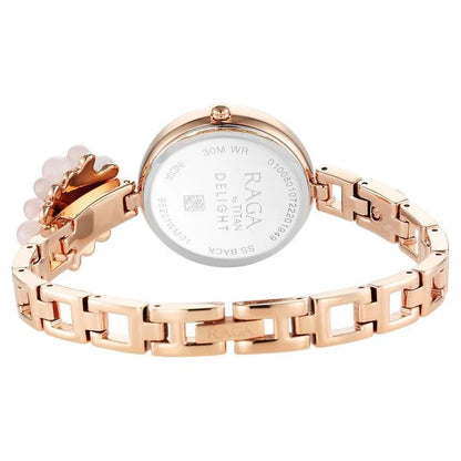 Titan Raga Delight Mother Of Pearl Dial Analog Metal Strap Watch for Women ns95201wm01