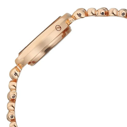 Titan Raga Glimmers Quartz Analog Mother of Pearl Dial Rose Gold Metal Strap Watch For Women nu95202wm01f