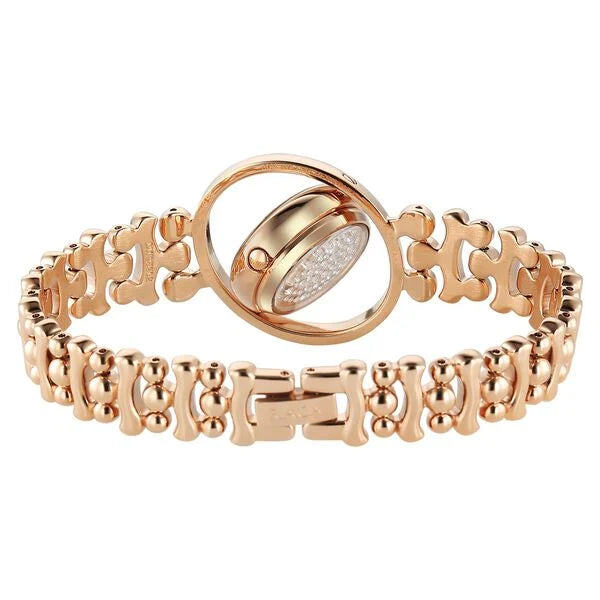 Titan Raga Glimmers Quartz Analog Mother of Pearl Dial Rose Gold Metal Strap Watch For Women nu95202wm01f