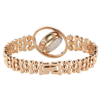 Titan Raga Glimmers Quartz Analog Mother of Pearl Dial Rose Gold Metal Strap Watch For Women nu95202wm01f