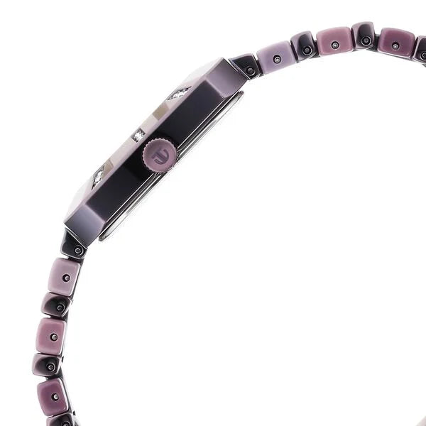 Titan Glitz Purple Dial Metal & Plastic Strap Watch for Women ns95208qd01