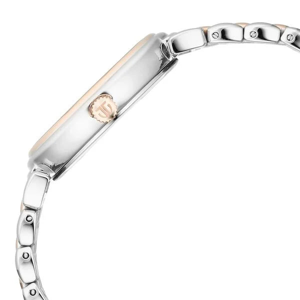 Titan Aura Quartz Analog Silver Dial With Two Toned Stainless Steel Strap Watch For Women nt95242km01