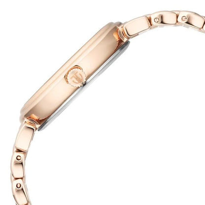 Titan Aura Quartz Analog Rose Gold Dial Rose Gold Stainless Steel Strap Watch for Women nt95242wm01