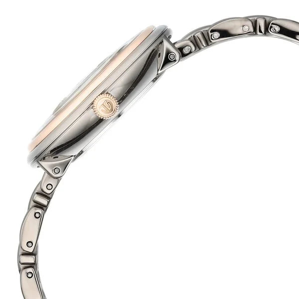 Titan Aura Quartz Analog Titanium Mother of Pearl Dial Titanium Stainless Steel Strap Watch for Women nt95243km01