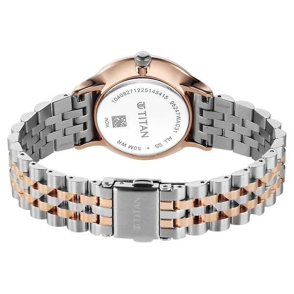 Titan Purple Prestige Quartz Analog with Date Brown Dial Brown Stainless Steel Strap Watch For Women 95247km02 Women's Watch