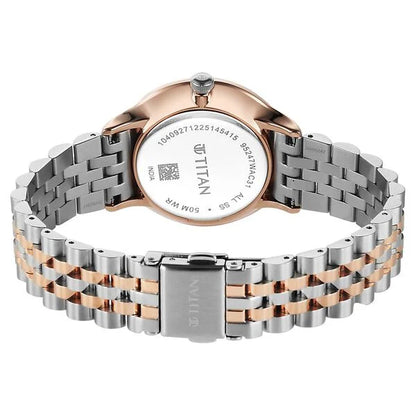 Titan Purple Prestige Quartz Analog with Date Brown Dial Brown Stainless Steel Strap Watch For Women 95247km02 Women's Watch