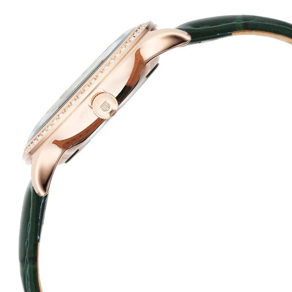 Titan Bright Leathers Green Dial Analog with Date Leather Strap Watch for Women nt95247wl02