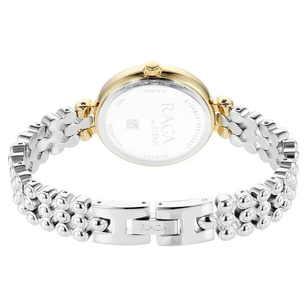 Titan Raga Showstopper Quartz Analog Silver Dial Metal Strap Watch for Women nu95262bm01