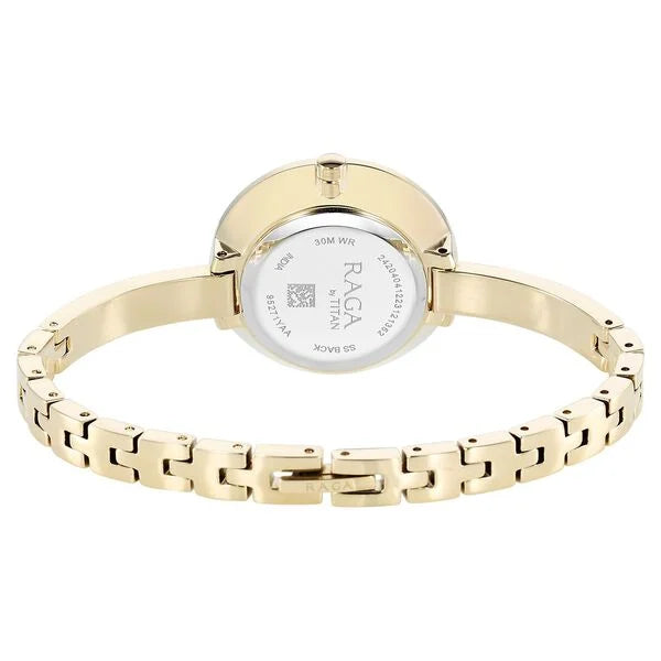 Titan Raga Showstopper Quartz Analog Green Dial Metal Strap Watch for Women nu95271ym01 Women's Watch