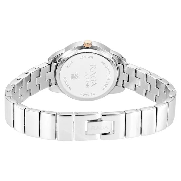 Titan Raga Showstopper Quartz Analog Purple Dial Two Toned Metal Strap Watch For Women nt95281km01