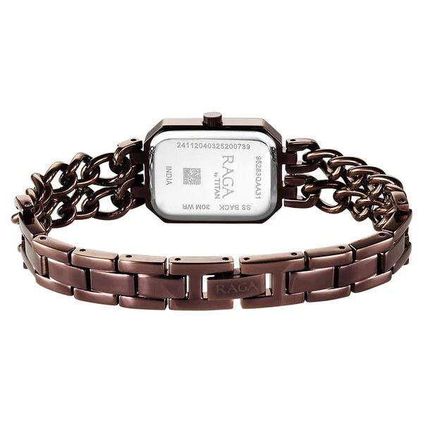 Titan Raga Showstopper Quartz Analog Brown Dial Metal Strap Watch For Women nu95283qm01