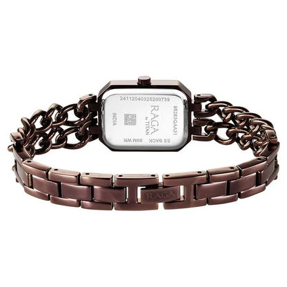 Titan Raga Showstopper Quartz Analog Brown Dial Metal Strap Watch For Women nu95283qm01