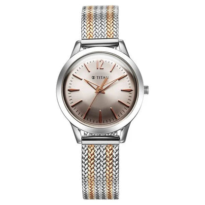 Titan Titan Timeless Urban Quartz Analog Pink Dial Metal Strap Watch For Women nu95287km01