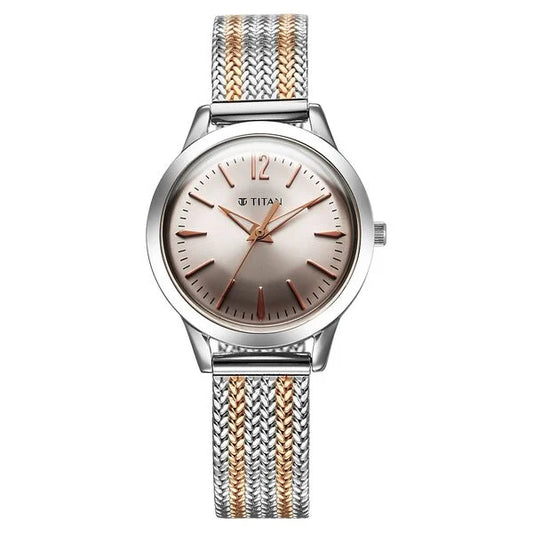 Titan Titan Timeless Urban Quartz Analog Pink Dial Metal Strap Watch For Women nu95287km01