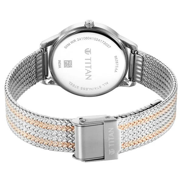 Titan Titan Timeless Urban Quartz Analog Pink Dial Metal Strap Watch For Women nu95287km01