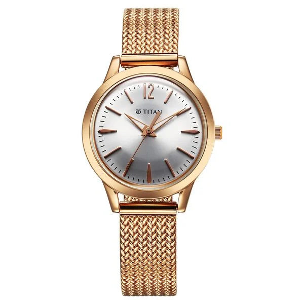 Titan Titan Timeless Urban Quartz Analog Silver Dial Metal Strap Watch For Women nu95287wm01
