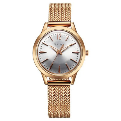 Titan Titan Timeless Urban Quartz Analog Silver Dial Metal Strap Watch For Women nu95287wm01