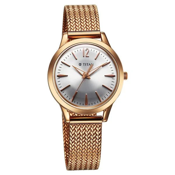 Titan Titan Timeless Urban Quartz Analog Silver Dial Metal Strap Watch For Women nu95287wm01