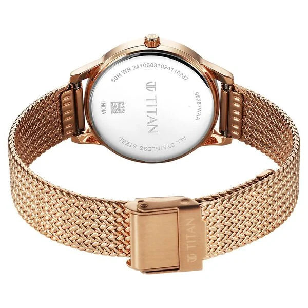 Titan Titan Timeless Urban Quartz Analog Silver Dial Metal Strap Watch For Women nu95287wm01