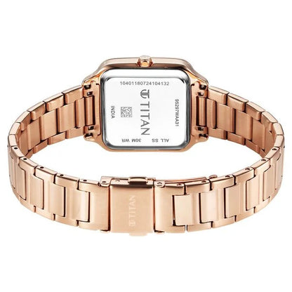 Titan Horizon Quartz Analog White Dial Stainless Steel Strap Watch For Women nu95297wm01
