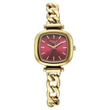 Titan Raga Showstopper Quartz Analog Maroon Dial Metal Strap Watch For Women nu95302ym01