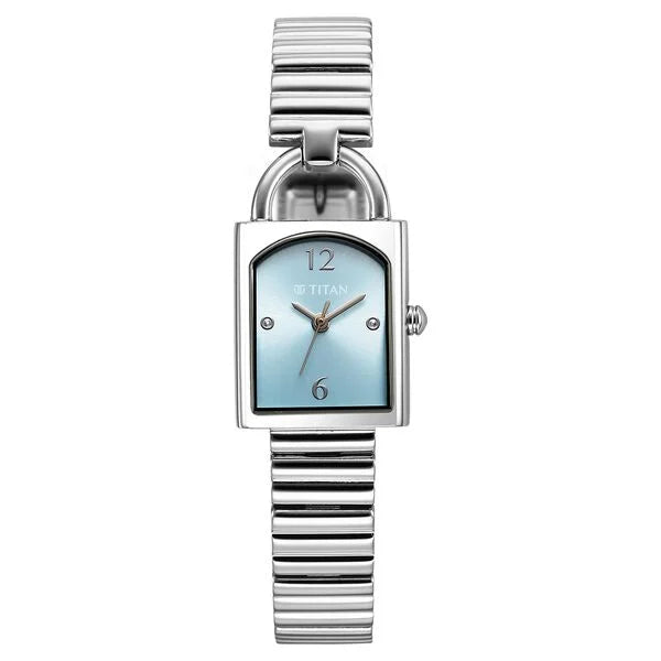 Titan Metro Quartz Analog Blue Dial Stainless Steel Strap Watch For Women nu95303sm01 Women's Watch