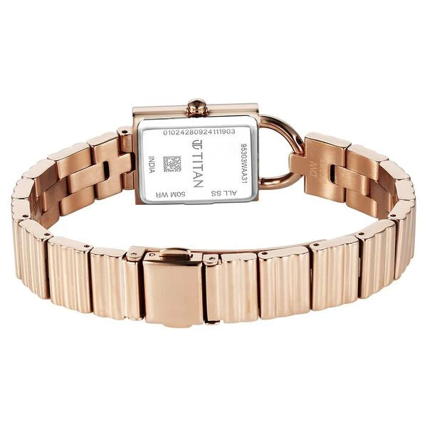 Titan Metro Quartz Analog Green Dial Stainless Steel Strap Watch For Women nu95303wm01 Women's Watch